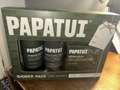 PAPATUI SHOWER PACK-BODY WASH-SHAMPOO & CONDITIONER-BAR SOAP-LUSH COCONUT. NEW