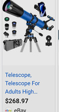 HUGERSTAR 70mm Refractor Telescope Fully Coated w/ Equatorial Mount Tripod