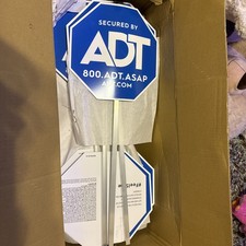 2x Yard Security Sign Heavy Duty Weather Proof Aluminum Stake 10"x28"