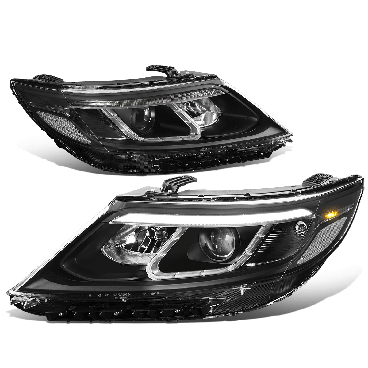 For 2014-2015 Sorento EX SX LED DRL Light Bar Black Clear Projector Headlights