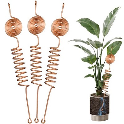 Electroculture Copper Gardening Kit  10Gauge Wire Plant Stakes & Tensor Rings