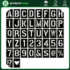 Yeajon 42 Pcs 2 Inch Letter Number Symbol Stencils Reusable PET Craft Templates