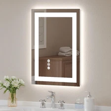 20x28" LED Bathroom Mirror Backlit Anti-Fog Tempered Glass Vanity Mirror