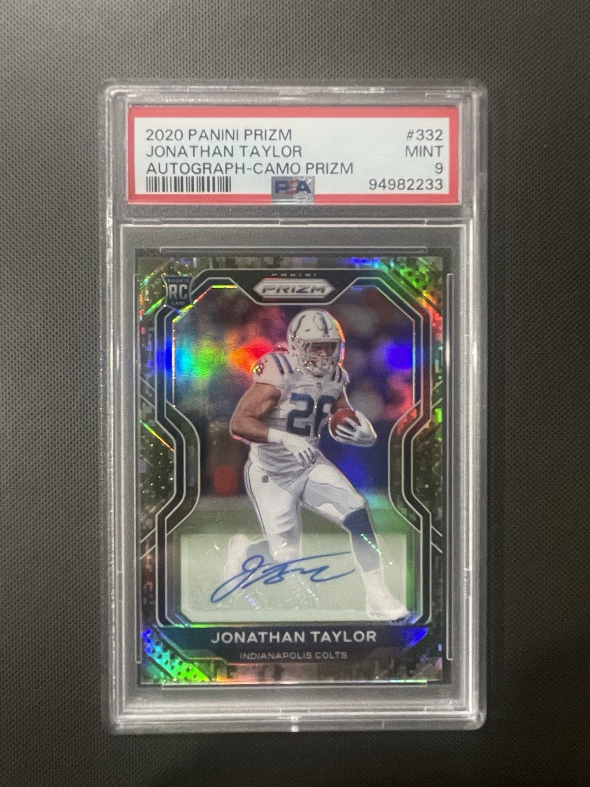 2020 Panini Prizm - Rookie Jonathan Taylor #332 Camo Prizm Autographs /25  