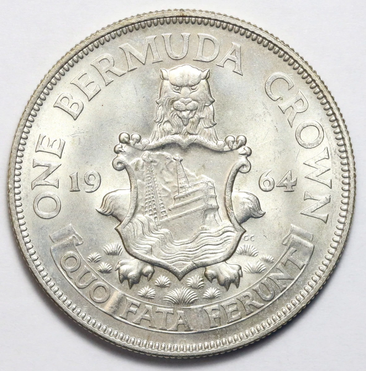 バミューダ-エリザベス II-ワン クラウン 1964-ラージ シルバー  1964 Bermuda Crown for sale | eBay