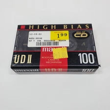 MAXELL HIGH BIAS UDII 100 MINUTE CASSETTE TAPE NEW FACTORY SEALED 