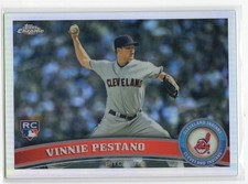 Vinnie Pestano 2011 Topps Chrome Refractor Rookie #201 Cleveland Indians Card