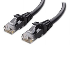 Cat 6 UTP 24 AWG Ethernet PatchCable in Black - 20 Feet