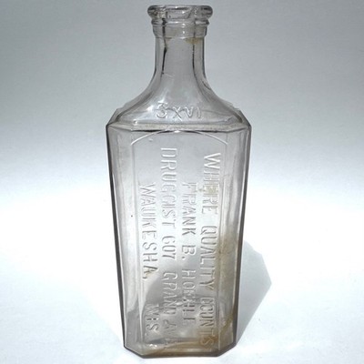  WHERE QUALITY COUNTS  FRANK B. HOEHLE DRUGGIST WAUKESHA, WIS large 9  bottle