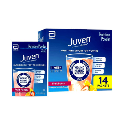 Juven Wound Healing Nutrition Powder, Fruit Punch, 14 Packets (1-Week Supply)