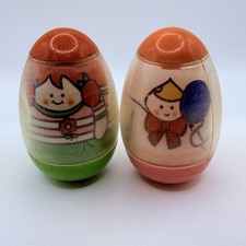 Weebles Lot 1973 Hasbro Red Hair Girl  Pink Baby with Balloon Vintage Toys