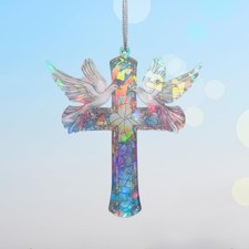 Christian Gifts for Women - Memorial - Cross Decor – Hologram 