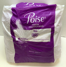 Poise Fresh Protection Pads, 5 Maximum Long, 60 Total Pads, Disheveled Packs