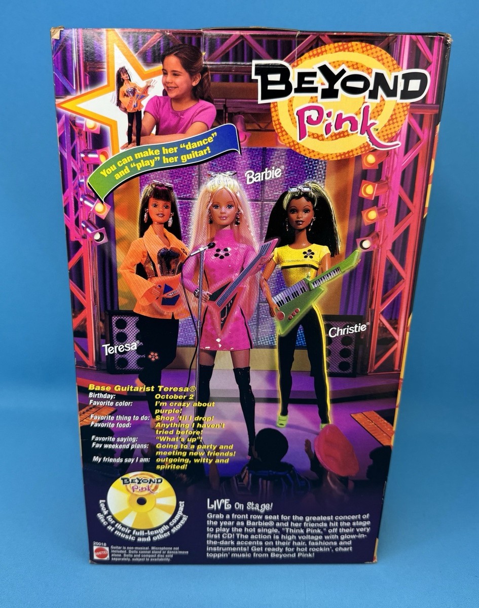 1998 Mattel BEYOND PINK TERESA DOLL Rock Band Guitar 20018 NEW