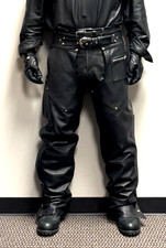 Harley Davidson USA-made Black Leather Chaps Men's Size Large