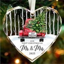 Wedding Gifts,First Christmas Married Ornament 2025, Mr and Mrs Gifts,Bridal ...