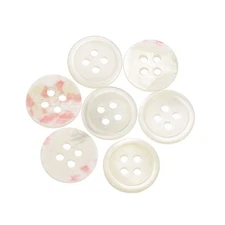 7Pcs Shell Buttons, 4 Hole Mother of Pearl Button 15mm Sewing Buttons, White