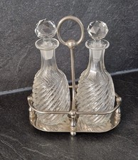 Essig & &Ouml;l Menage &ndash; Art D&eacute;co &ndash; dekorativ - Glasstopfen in Diamant-Optik