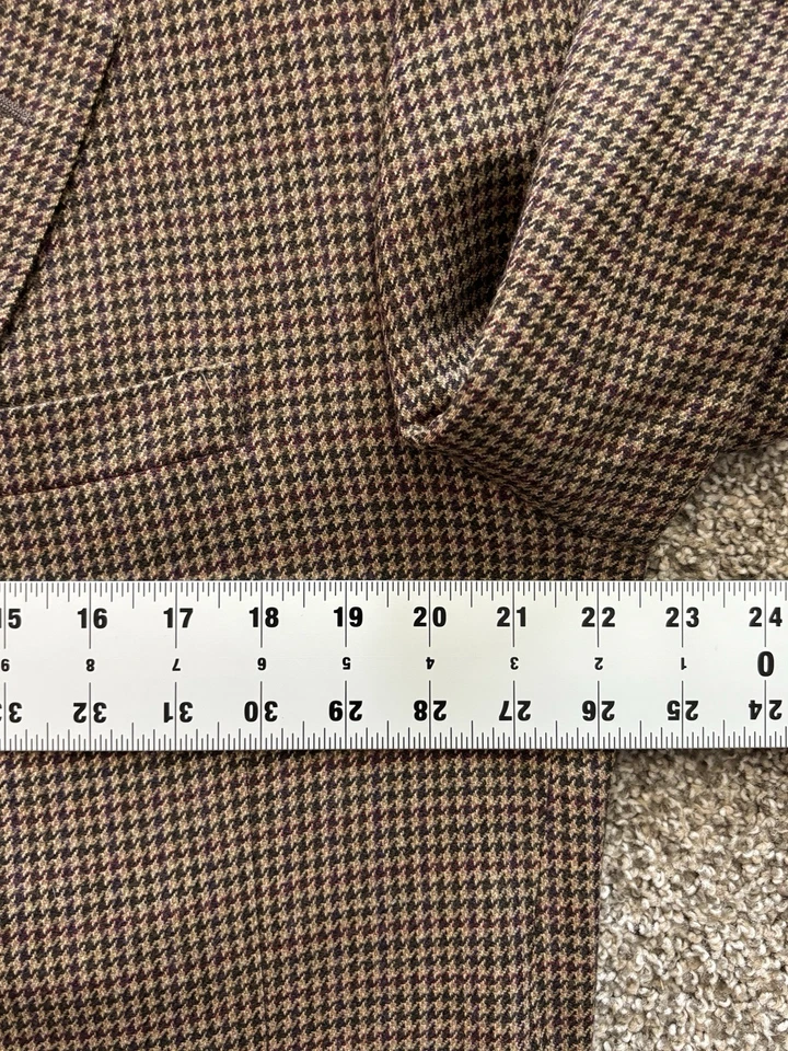 Hombres Marrón Pata de Gallo H Freeman Franela Suave Blazer Chaqueta Traje Deportivo Abrigo 44 L Foto 3 de 4