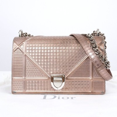 CHRISTIAN DIOR Diorama Chain Shoulder Bag Micro Cannage 09-BO-0176 Auth #56894A