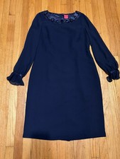 Oscar Del La Renta Dress Womens 12 Black Cocktail Sheer Sleeve Dress