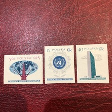Poland Stamps 1957 MHM United Nations Imperforated