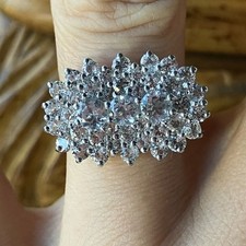 Natural White Topaz Sterling Silver Ring Size 6