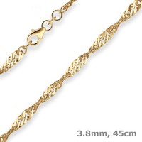 3,8Mm Singapurkette Goldkette Collier Halskette Aus 333 Gold Gelbgold 45Cm