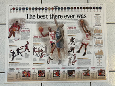 Michael Jordan Bulls Best Ever 28 x22 1999 Chicago Tribune Poster (LAMINATED)