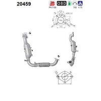 AS Katalysator FüR Ford C-Max II DXA/CB7 Dxa/Ceu 1.0 Ecoboost Focus III