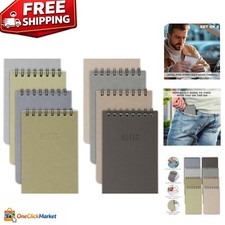 Elegant 3x5 Spiral Notepads - Set of 8 Pocket Notebooks for Productivity