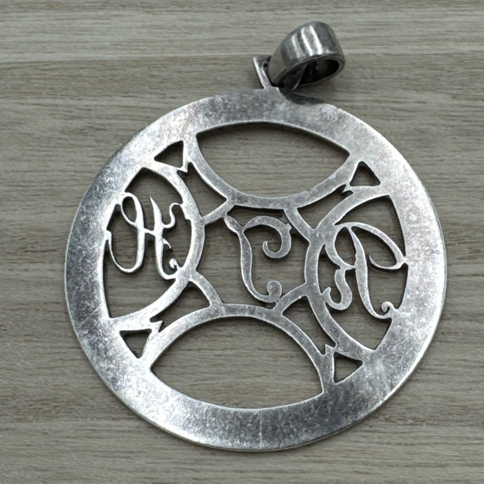 Sterling Silver Initials Monogram Circle Wreath S… - image 5