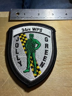 2000's? US AIR FORCE PATCH 34th WPS JOLLY GREEN SQUADRON ORIGINAL USAF VARIANT!