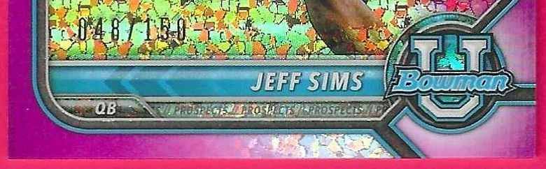 2022 Bowman University Jeff Sims pink Diamond Refractor 048/150 Arizona State - Image 4 of 4