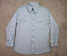 Wrangler Vintage Shirt Mens 16-31 80s USA Pearl Snap Long Sleeve Western
