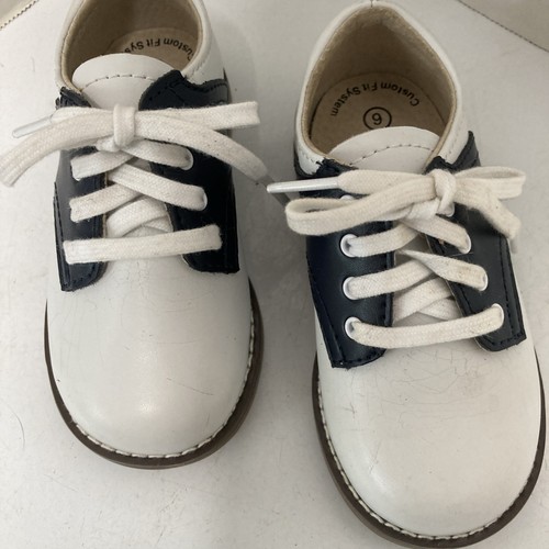 Footmates Black/White Saddle Shoes Cheer 8401 6M Leather Boutique Toddler - Picture 2 of 13