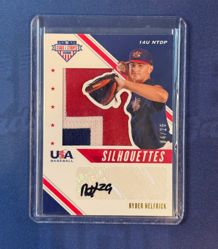 2020 Stars & Stripes Ryder Helfrick Silhouettes Auto Patch 04/25 Diamondbacks
