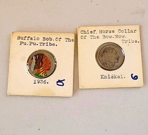 Vintage Hobo Nickels Carved And Painted - 2