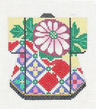 Oriental Medallion Petite Japanese Kimono handpainted Needlepoint Canvas by LEE