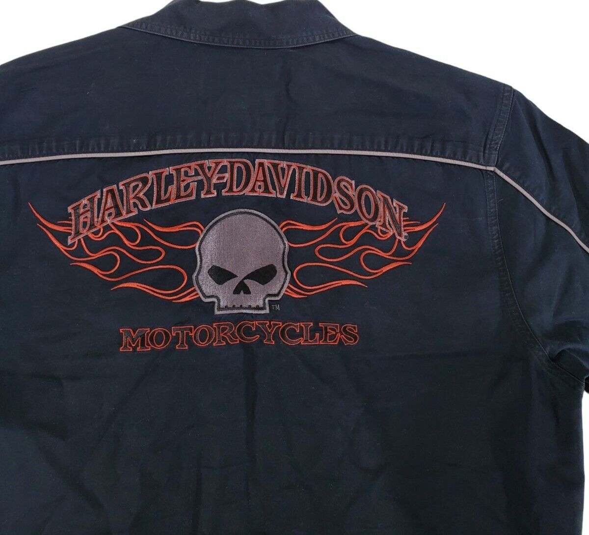 Harley Davidson Mechanic Shirt Mens M Black Red E… - image 4