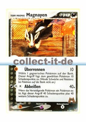 Pokemon EX Team Magma vs. Team Aqua 21/95 - Magnayen Deutsch