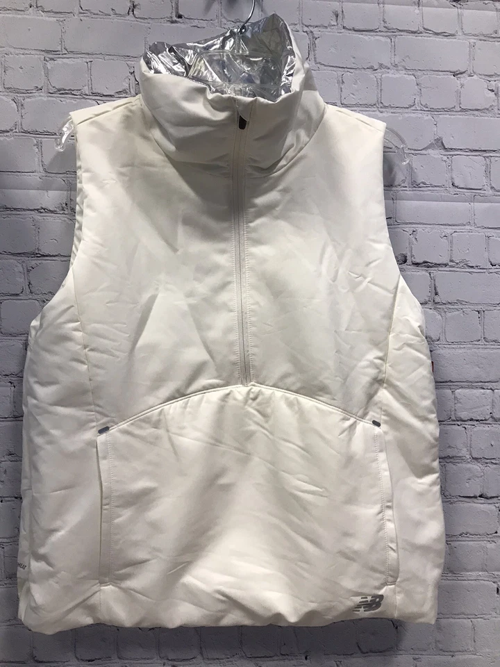 New Balance Womens Off White Radiant Heat Halfzip Sleeveless Jacket Size Large - Image 3 of 4
