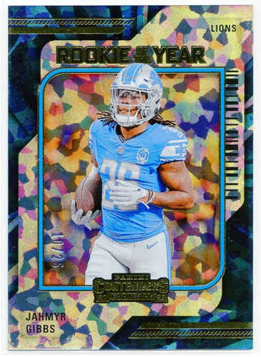 【YOURNUS】Blue Cat Printing Half Sleeve 2023 Donruss Optic Jahmyr Gibbs Rookie Primary Colors Black