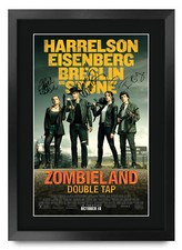 Image of Zombieland: Double Tap Movie Poster Signed Printed Autograph A3 Framed