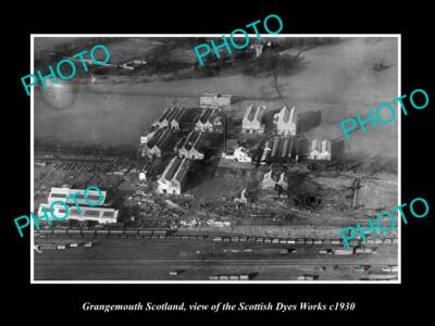 OLD 8x6 HISTORIC PHOTO OF GRANGEMOUTH SCOTLAND THE SCOTTISH DYES WORKS c1930