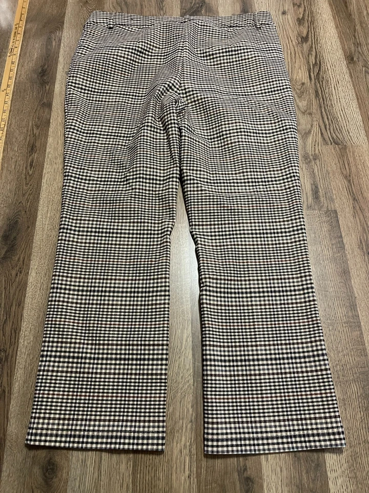 Maurices Pants, Women's Size 18W, Black Brown White, Checkered, Flat Front - Image 2 of 4