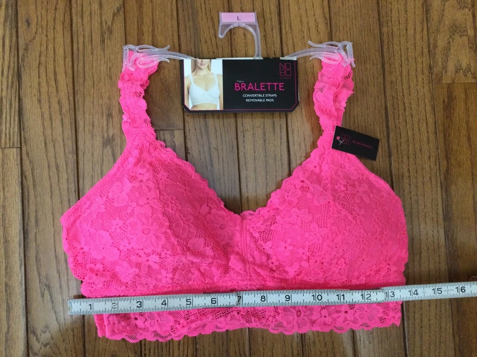 Nuevo Sin Límites NOBO Bralette Encaje Sin Alambres Correas Convertibles Talla L (C31-2) Foto 3 de 4