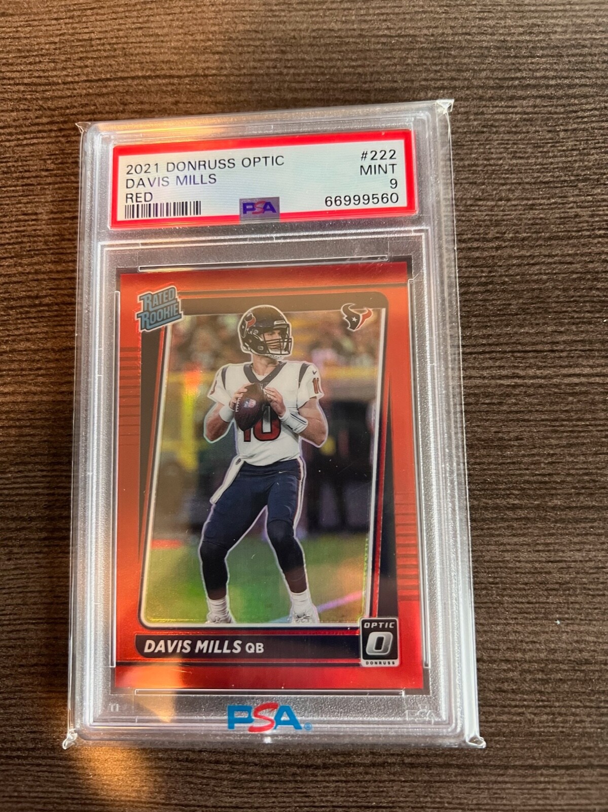 2021 Donruss Optic Red #222 Davis Mills Rated Rookie /99 PSA 9