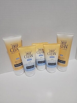 Lot Of 5 Neutrogena 3 Deep Clean Gentle Scrub 4.2 Oz & 2 Cream Cleanser 7oz
