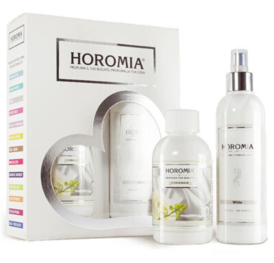 White Geschenkset WäscheParfüm und Textilspray HOROMIA